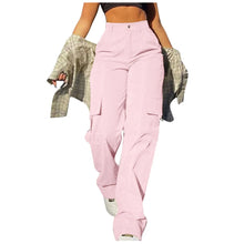 High Waist Cargo Pants Women Retro Loose Full Length Straight Leg Trousers Solid Color Cozy Pants Fashion Streetwear for Women