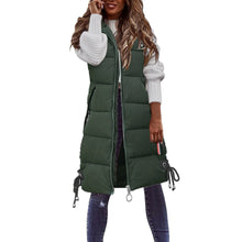 Winter Fashion Women Hood Thick Cotton Parkas Mid-length Long Down Jacket Vest Loose Outerwear Quality Warm Female Clothing