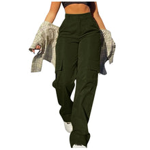 High Waist Cargo Pants Women Retro Loose Full Length Straight Leg Trousers Solid Color Cozy Pants Fashion Streetwear for Women