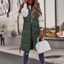 Winter Fashion Women Hood Thick Cotton Parkas Mid-length Long Down Jacket Vest Loose Outerwear Quality Warm Female Clothing