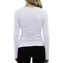 T Shirts for Women Female Long Sleeve Cotton Ribbed Slim Round Neck Stretch Base T Shirt Autumn Versatile Commuting Tops