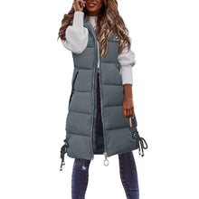 Winter Fashion Women Hood Thick Cotton Parkas Mid-length Long Down Jacket Vest Loose Outerwear Quality Warm Female Clothing