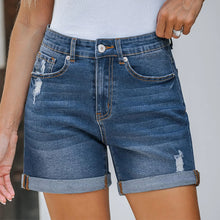 Jean Cargo Pants For Women Stretchy High Waisted Ripped Denim Shorts With Distressed Curled Edge Jean Shorts Pantalones De Mujer