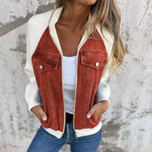 Women Autumn Winter Denim Jackets Fashion Zipper Casual Patchwork Jean Jacket Casual Long Sleeve Hooded Jackets Lady Cardigan