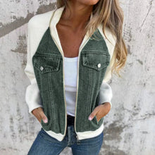 Women Autumn Winter Denim Jackets Fashion Zipper Casual Patchwork Jean Jacket Casual Long Sleeve Hooded Jackets Lady Cardigan