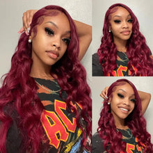 30inch 99j Burgundy Lace Front Wig Human Hair Body Wave 13x6 Hd Lace Frontal Wigs Burgundy Wig Red Lace Front Human Hair Wig