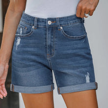 Jean Cargo Pants For Women Stretchy High Waisted Ripped Denim Shorts With Distressed Curled Edge Jean Shorts Pantalones De Mujer