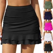 Swimwear Plus Size Women Swim Skirt For Women Bathing Suit Bottoms High Waisted Ruched Skirt Bikini Women Swimwear 2024