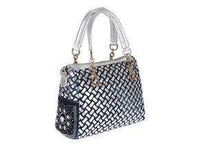 Denim Bags for Women Shoulder Bag Tote Bag with Diamond Jean Handbag Crystal Crossbody Bag