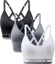 Strappy Sports Bras for Women, Longline Medium Support Yoga Bra Wirefree Padded Sports Bra with Adjustable Straps