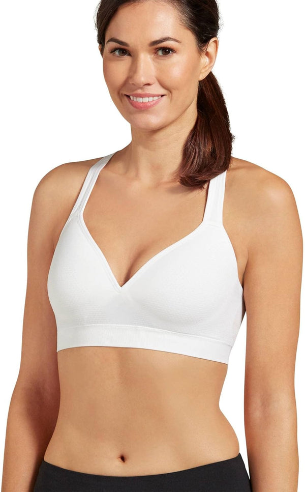 Women'S Bra Mid Impact Molded Cup Seamless Sports Bra