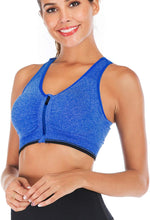 Women'S Zip Front Sports Bra Wireless Post-Surgery Bra Active Yoga Sports Bras