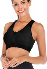 Women'S Zip Front Sports Bra Wireless Post-Surgery Bra Active Yoga Sports Bras