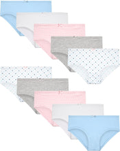 Girls' Underwear – 10 Pack Stretch Soft Cotton Hipster Briefs Underwear - Panties for Girls (Size: 7-16)