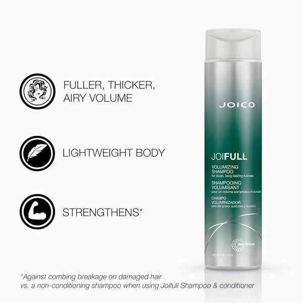 Joifull Volumizing Shampoo | for Fine, Thin Hair | Add Instant Body | Long-Lasting Fullness | for Thicker Bouncier Hair | Boost Shine | with Lotus Flower & Bamboo Extract