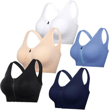 Women'S Zip Front Sports Bra Wireless Post-Surgery Bra Active Yoga Sports Bras