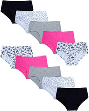 Girls' Underwear – 10 Pack Stretch Soft Cotton Hipster Briefs Underwear - Panties for Girls (Size: 7-16)