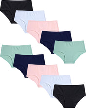 Girls' Underwear – 10 Pack Stretch Soft Cotton Hipster Briefs Underwear - Panties for Girls (Size: 7-16)